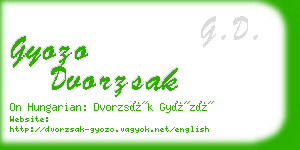 gyozo dvorzsak business card